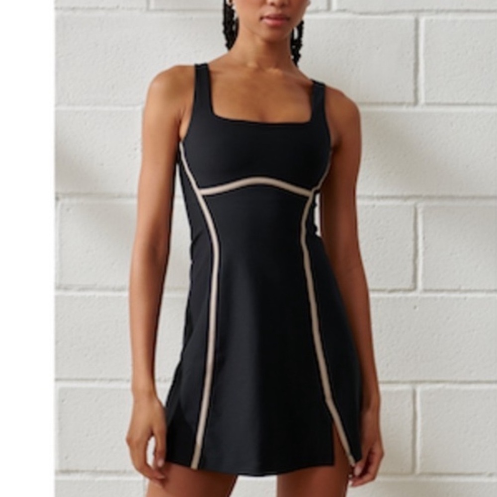 Abercrombie YPB SculptLUX Black Activewear Dress